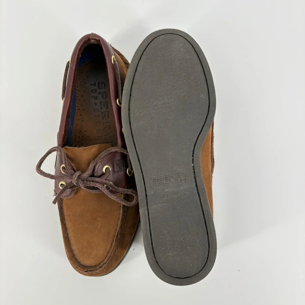 Sperry Top-Sider Boat Shoes Mens Brown Suede Leather Authentic Original Loafers